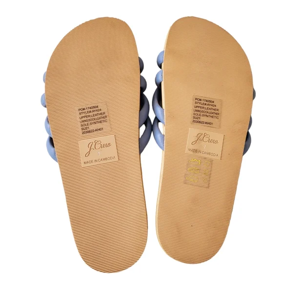 J. Crew Pacific Cushy Strap Leather Sandals in Baby Blue - Picture 4 of 4